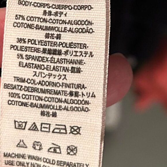 Free People XSmall Mimi TShirt Short Sleeve Top White Red Blue Mesh Crochet XS - Picture 10 of 10